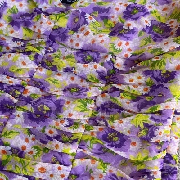 ZARA| DRAPED FLORAL PRINT TOP - Picture 5 of 9